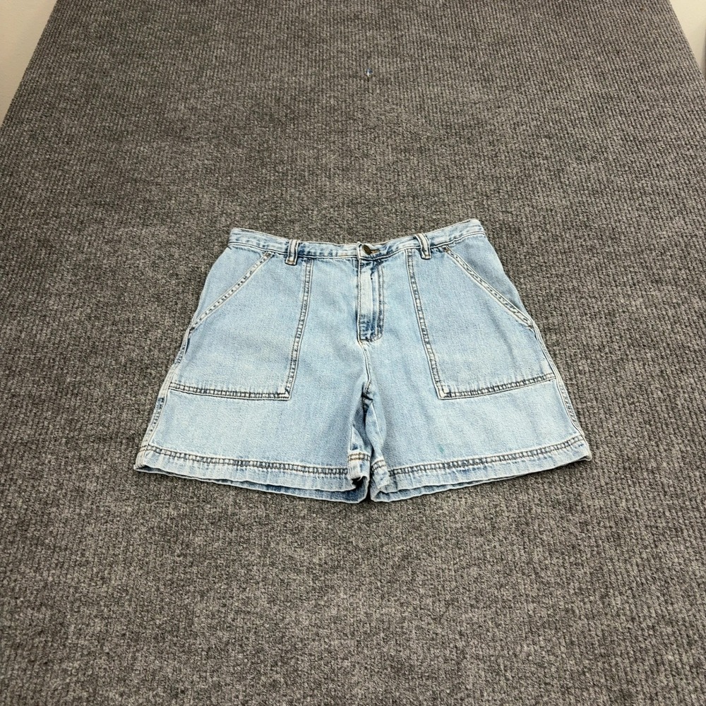 Vintage Rafaella Sport Shorts Womens 8 Blue Cotton Denim High Waist Mom Retro
